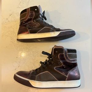 Lanvin High Top Leather Trainers Sneakers Sz 12